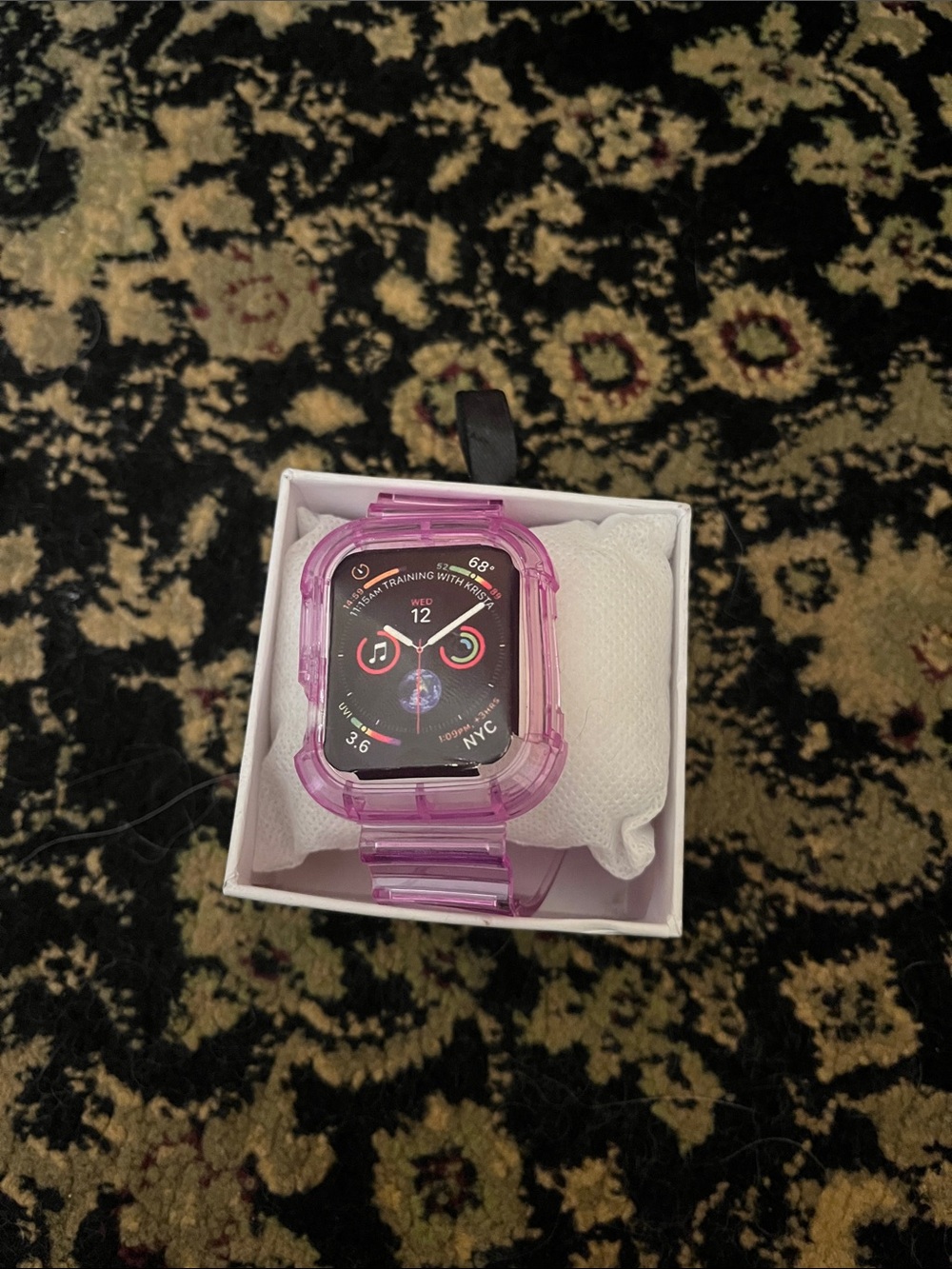 Purple Transparent Protective Smartwatch case and Band for 40 mm